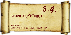 Bruck Gyöngyi névjegykártya