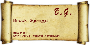 Bruck Gyöngyi névjegykártya